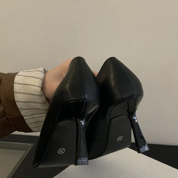 Xajzpa Spring Designer Splicing Pumps Women Sexy Pointed Toe Thin Low Heels Elegant Banquet Mule Shoes Zapatos Mujer
